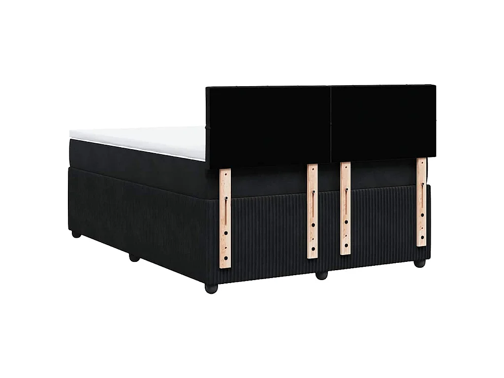 Boxspringbett mit Matratze Schwarz 160x200 cm Samt