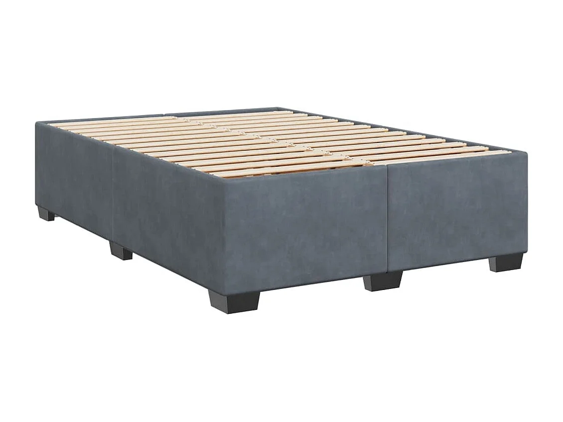 Boxspring met matras fluweel donkergrijs 140x190 cm