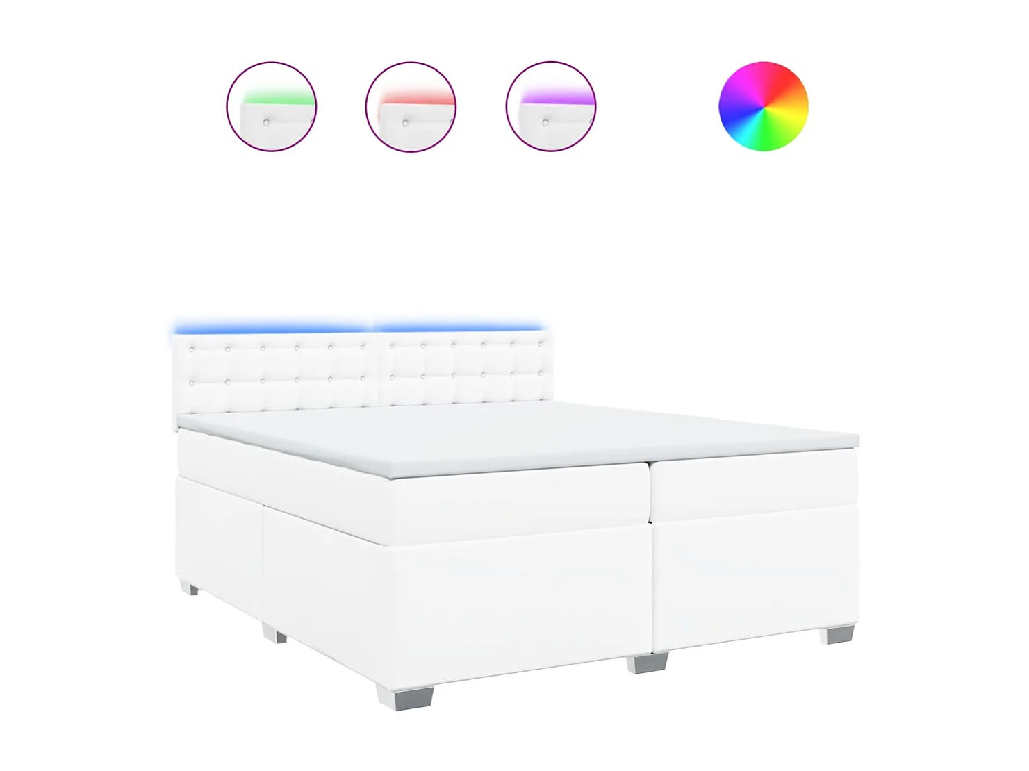 Giroletto a Molle con Materasso Bianco 200x200cm in Similpelle