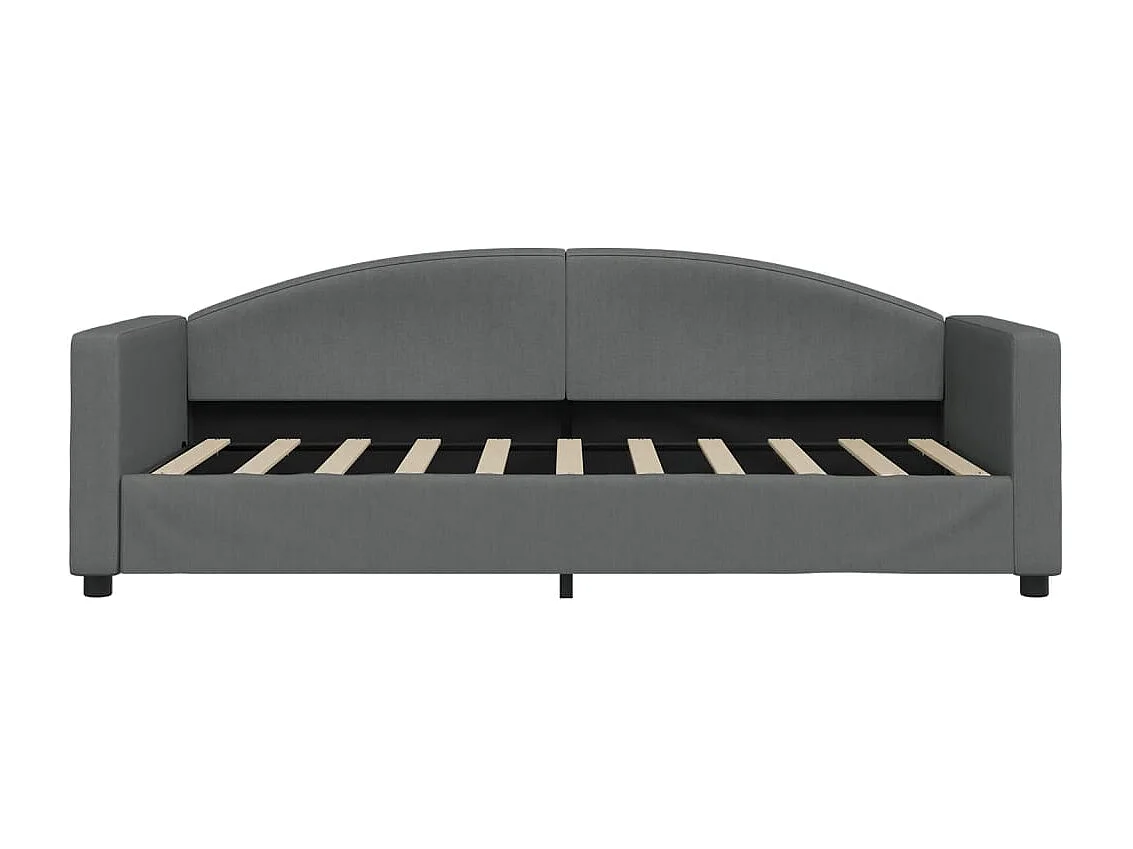Divano Letto con Materasso Grigio Scuro 90x190 cm in Tessuto