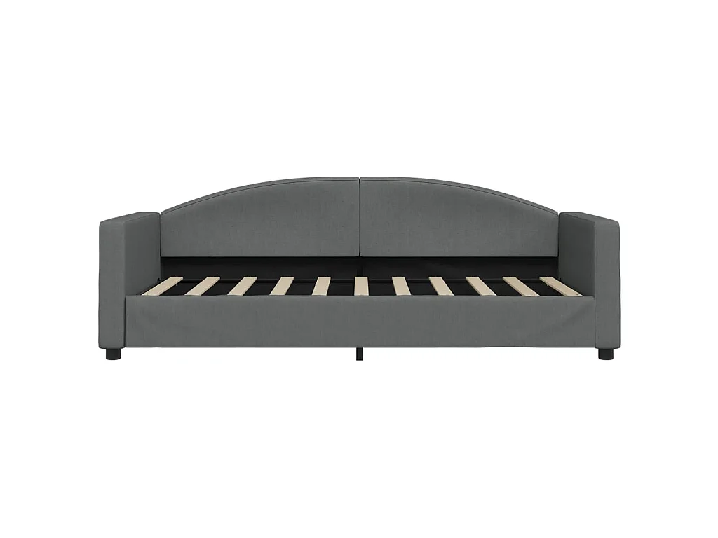 Tagesbett mit Matratze Dunkelgrau 90x190 cm Stoff