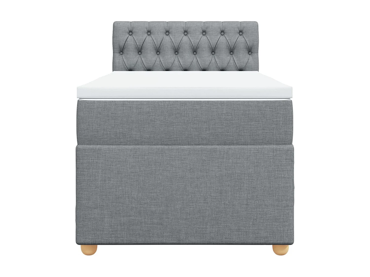 Giroletto a Molle con Materasso Grigio Chiaro 80x200 cm Tessuto