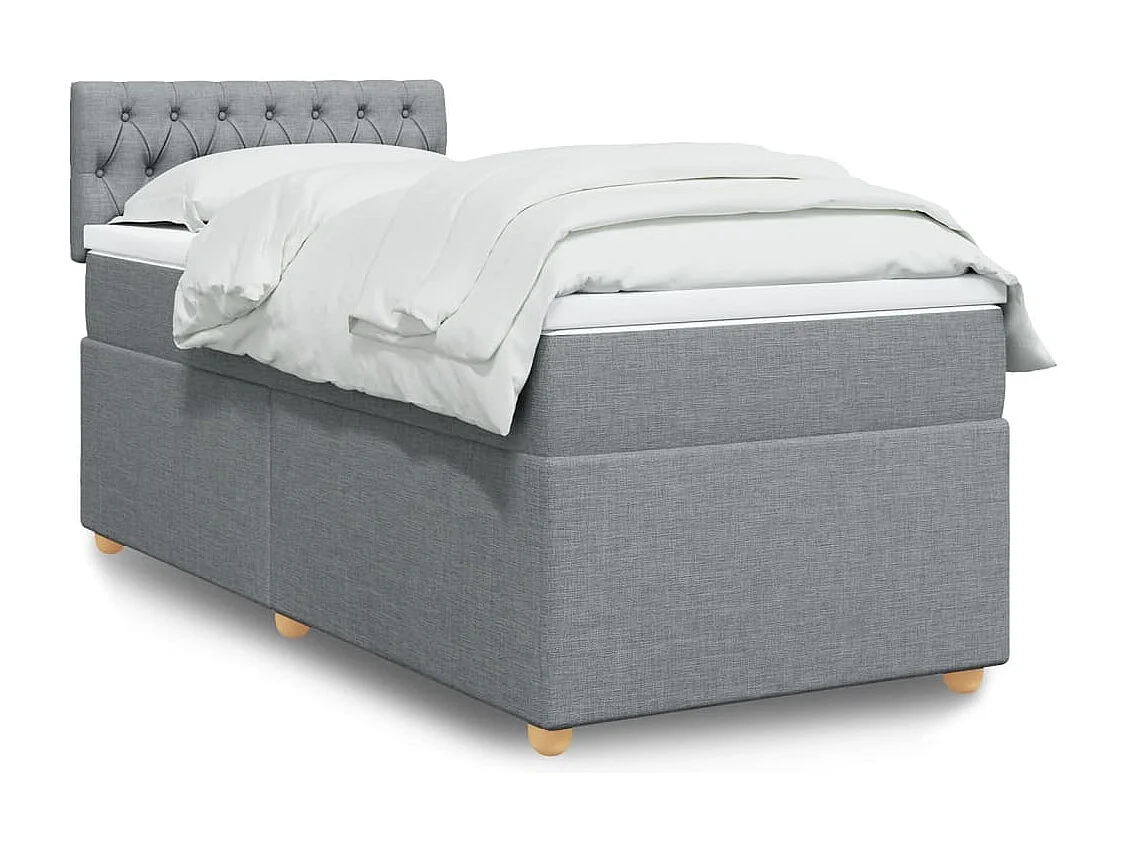 Sommier à lattes de lit avec matelas gris clair 80x200 cm tissu