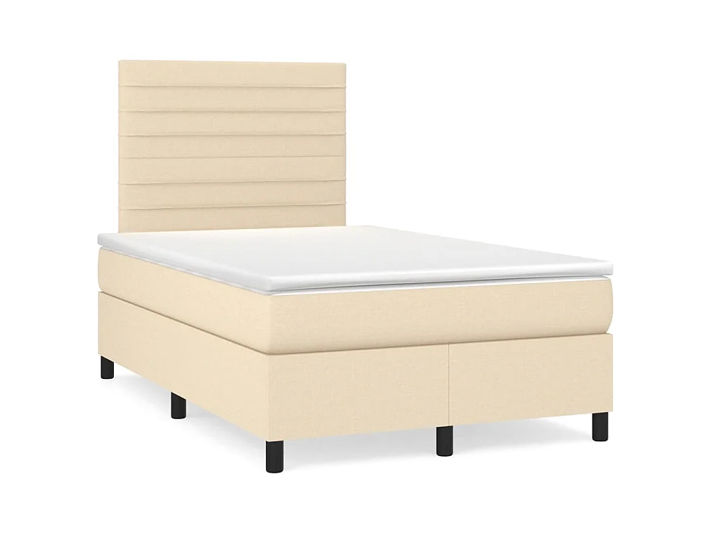 Boxspringbett mit Matratze Creme 120x190 cm Stoff