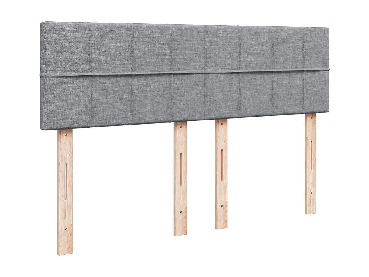 Boxspringbett mit Matratze Hellgrau 140x200 cm Stoff