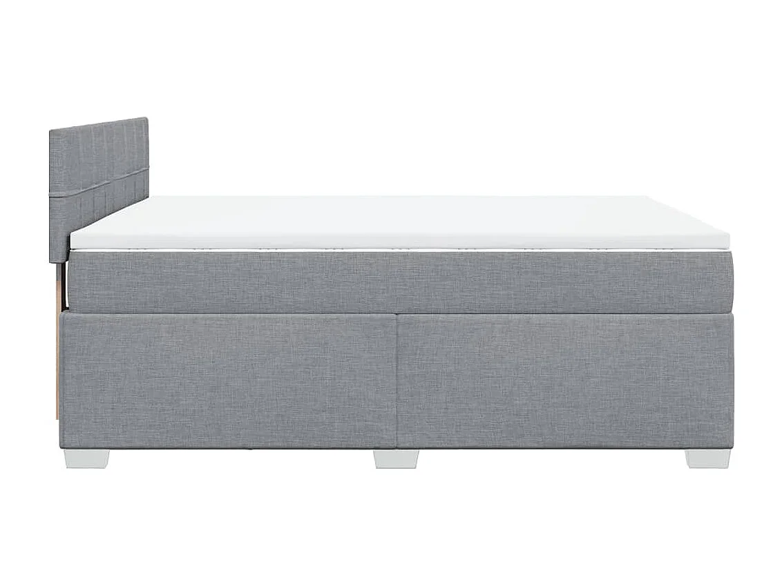 Boxspringbett mit Matratze Hellgrau 140x200 cm Stoff
