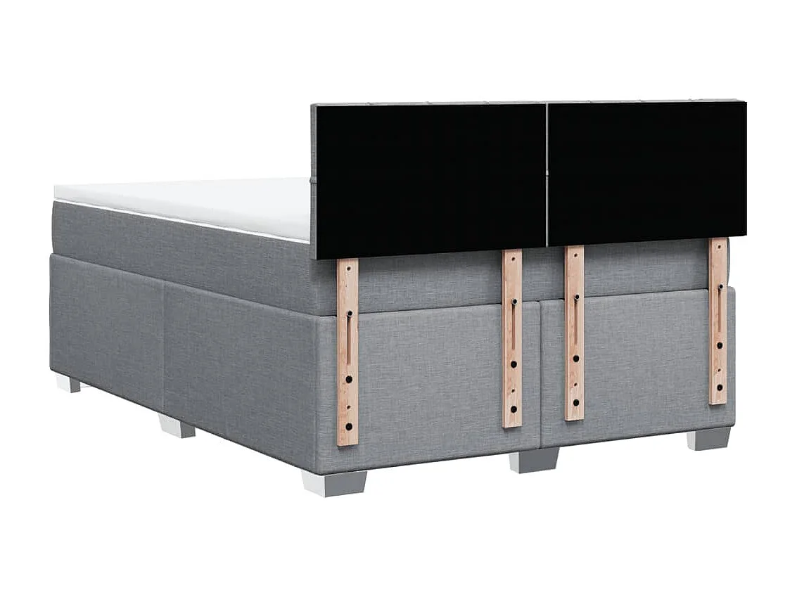 Boxspringbett mit Matratze Hellgrau 140x200 cm Stoff