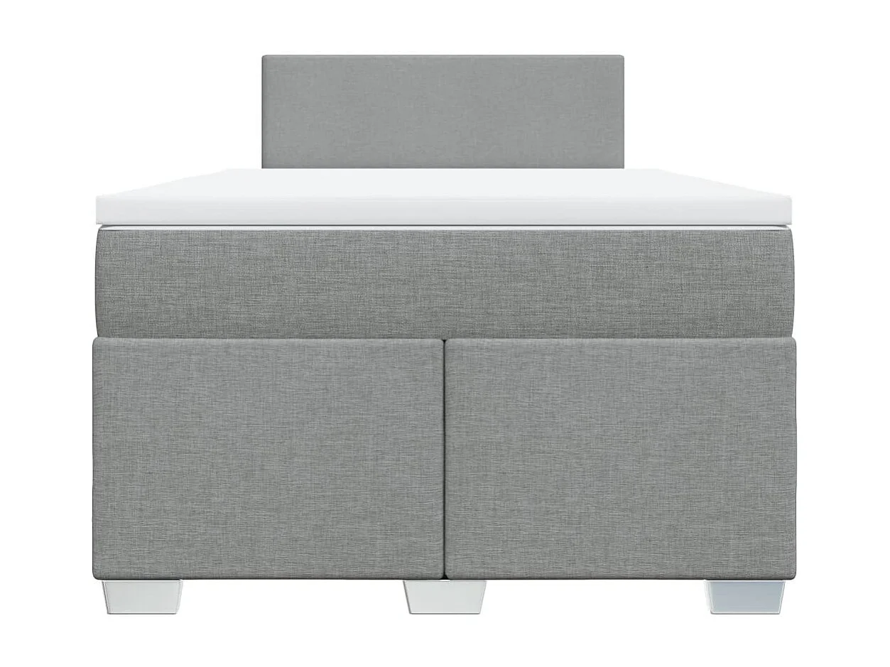Boxspring met matras stof lichtgrijs 120x200 cm