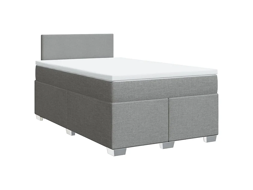 Sommier à lattes de lit avec matelas Gris clair 120x200cm Tissu
