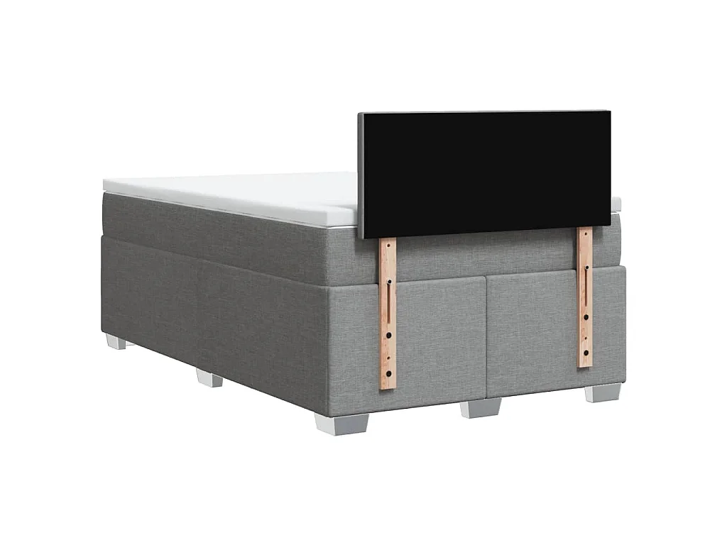 Sommier à lattes de lit avec matelas Gris clair 120x200cm Tissu