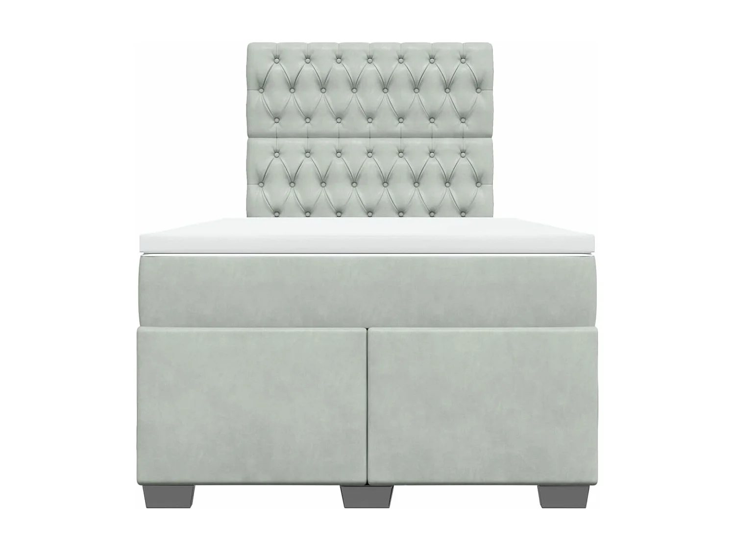 Giroletto a Molle con Materasso Grigio Chiaro 120x200cm Velluto