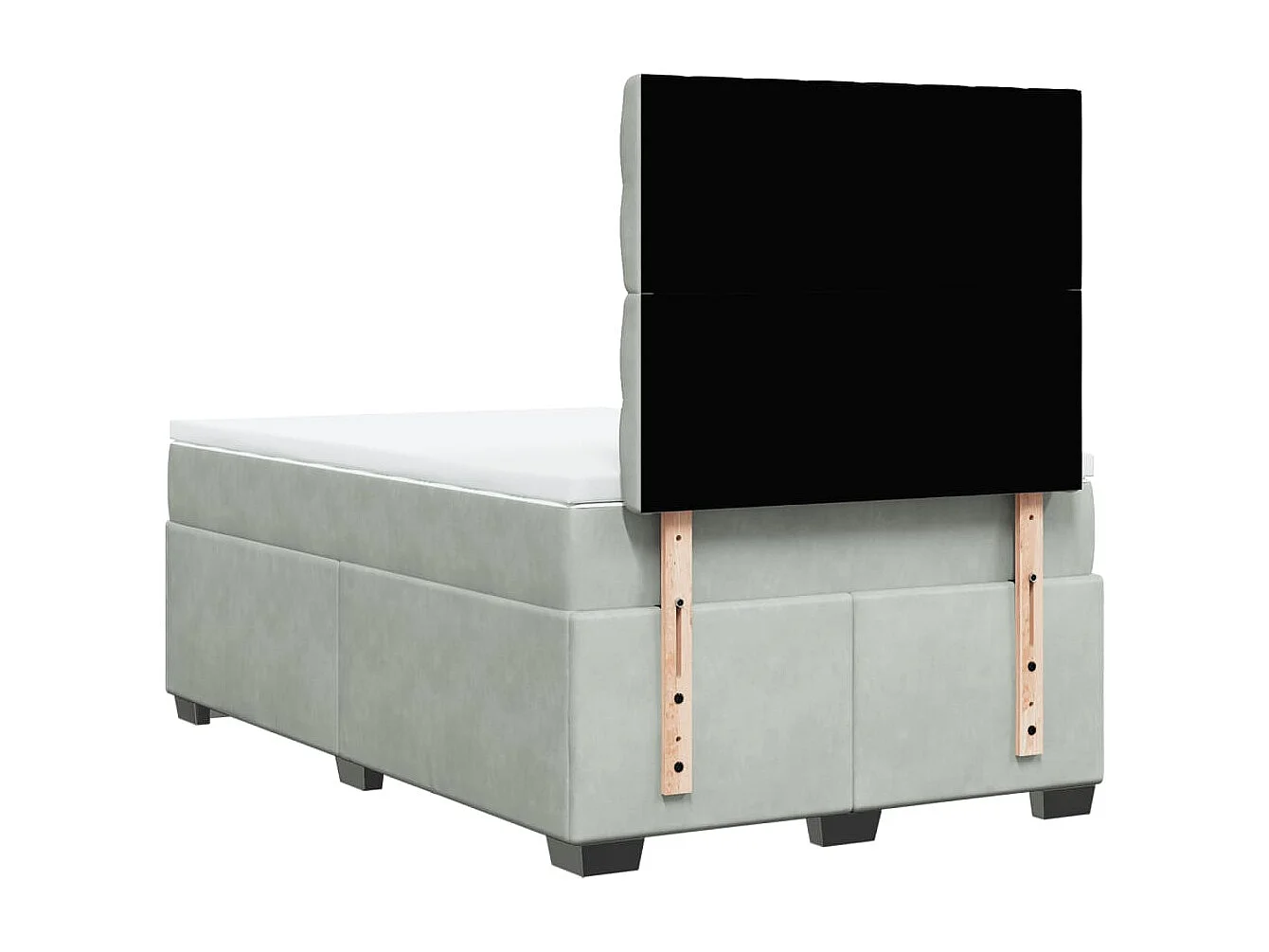 Giroletto a Molle con Materasso Grigio Chiaro 120x200cm Velluto