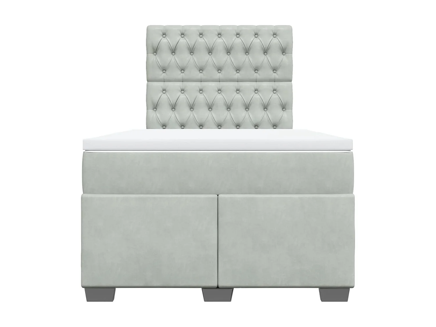 Sommier à lattes de lit et matelas Gris clair 120x200cm Velours