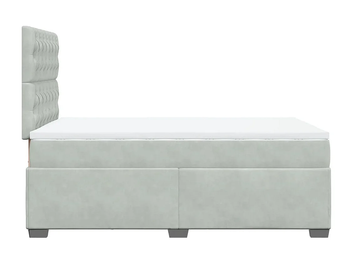 Sommier à lattes de lit et matelas Gris clair 120x200cm Velours