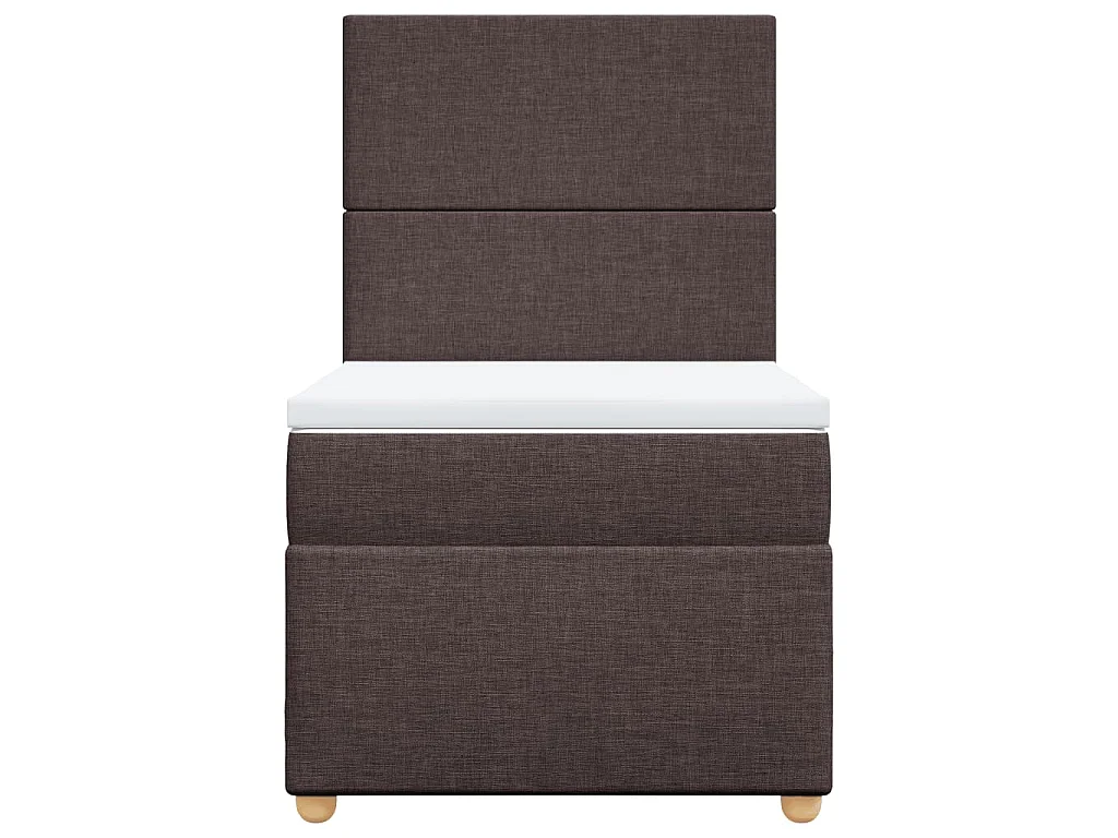 Boxspring met matras stof donkerbruin 90x190 cm