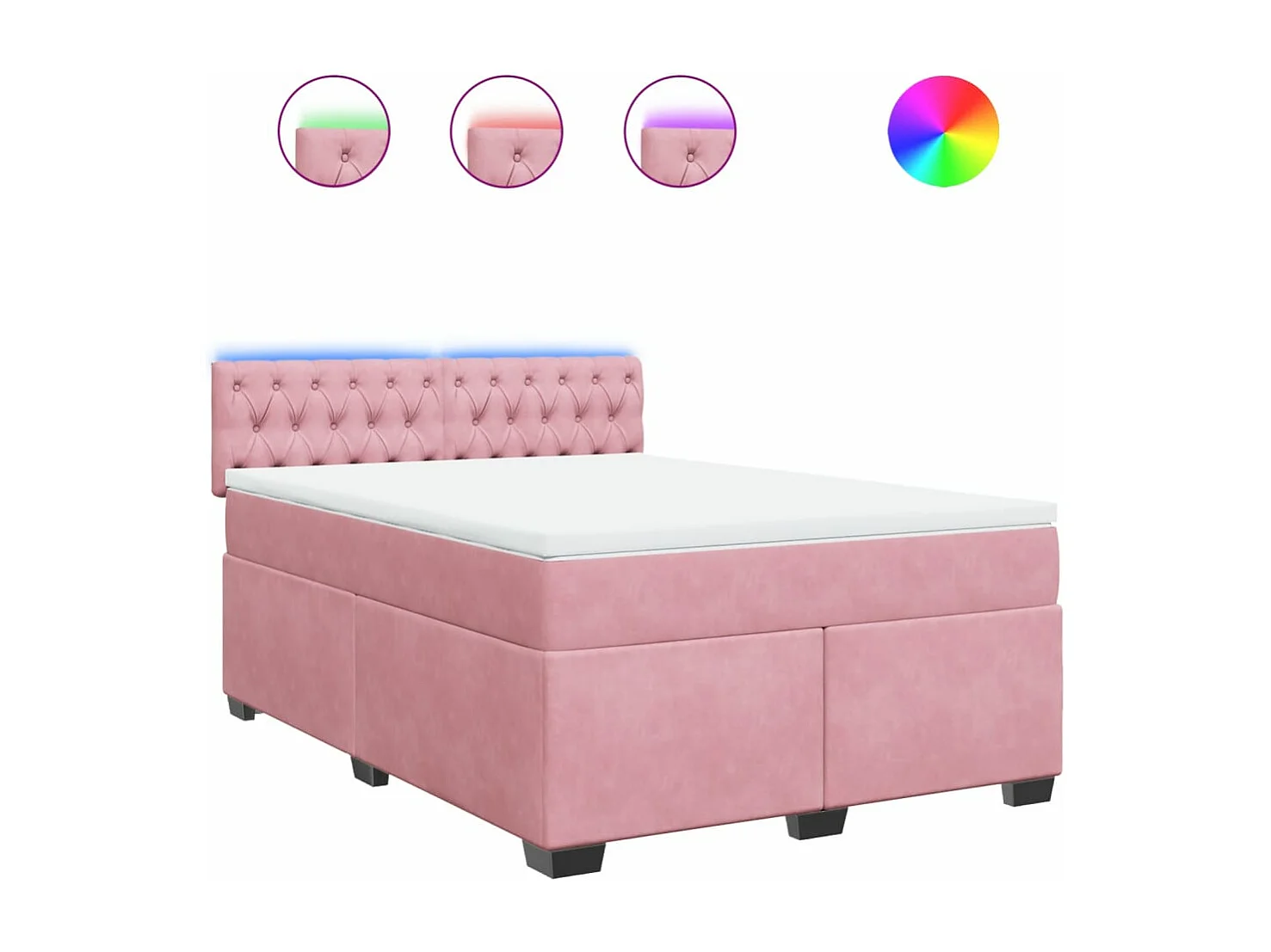 Boxspringbett mit Matratze Rosa 160x200 cm Samt