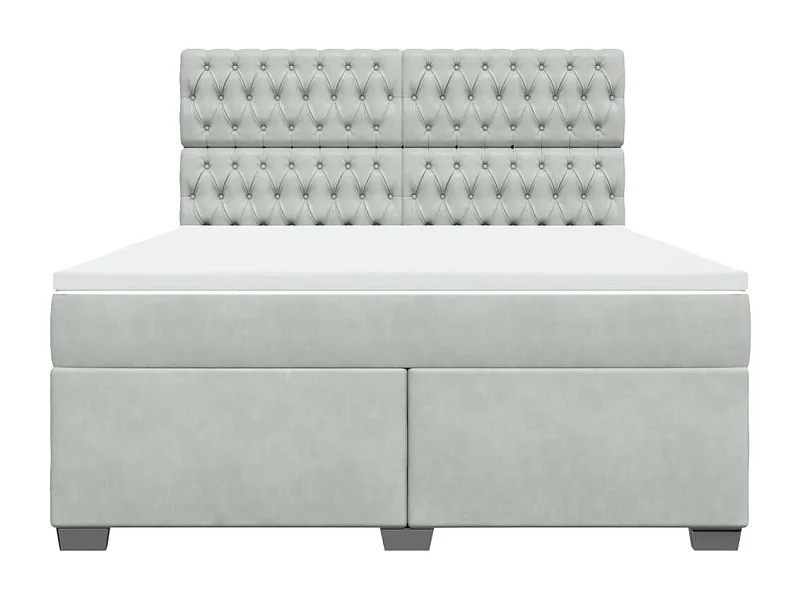 Sommier à lattes de lit et matelas Gris clair 180x200cm Velours