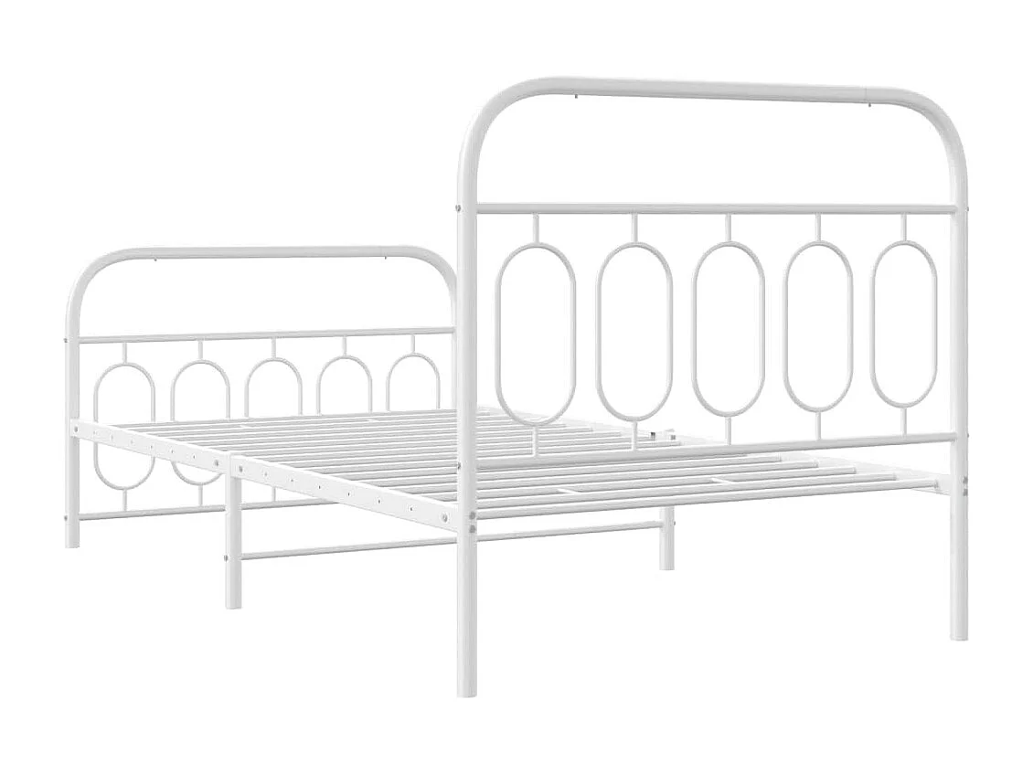 Bedframe met hoofd- en voeteneinde metaal wit 100x200 cm