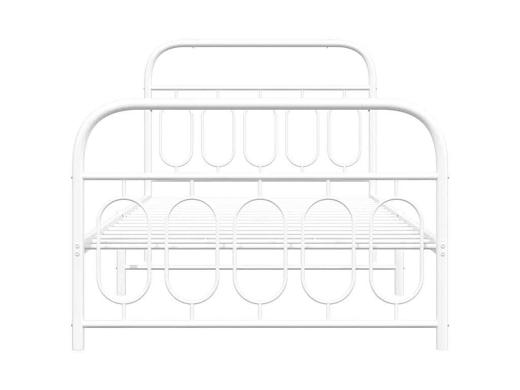 Cadre de lit métal sans matelas et pied de lit blanc 100x200 cm