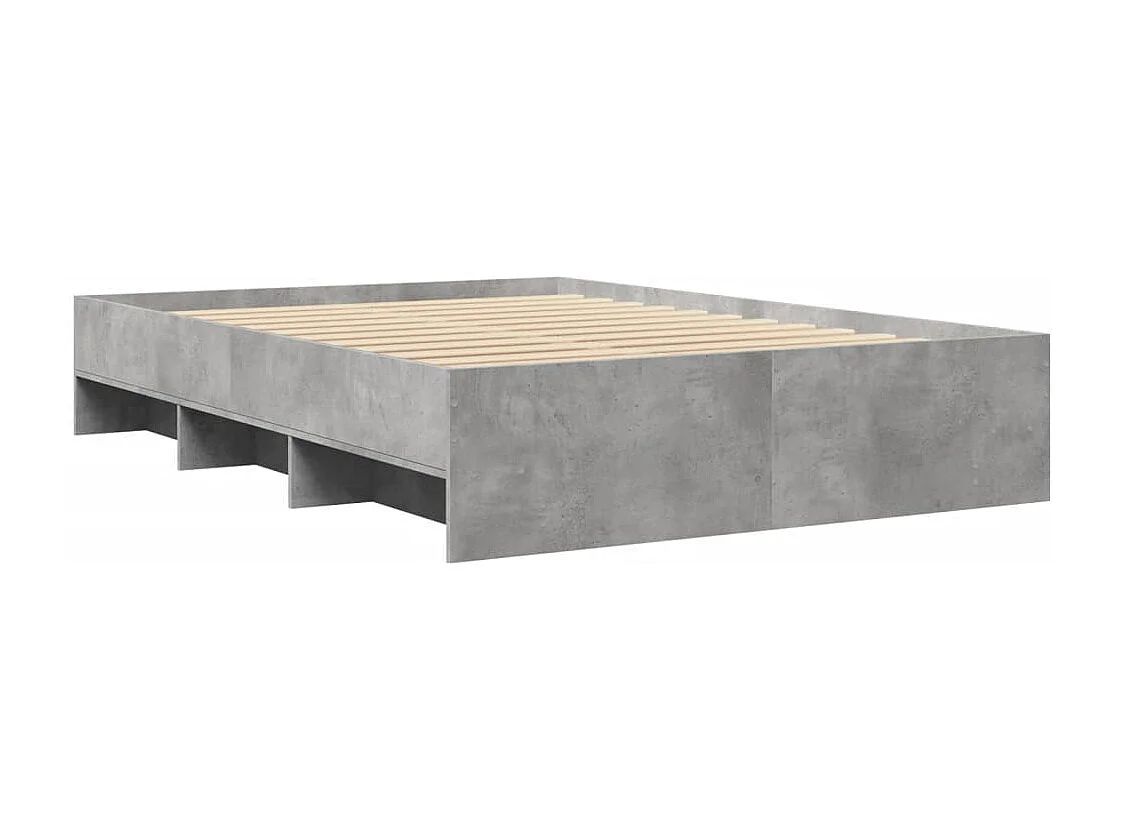 Bedframe bewerkt hout betongrijs 140x200 cm