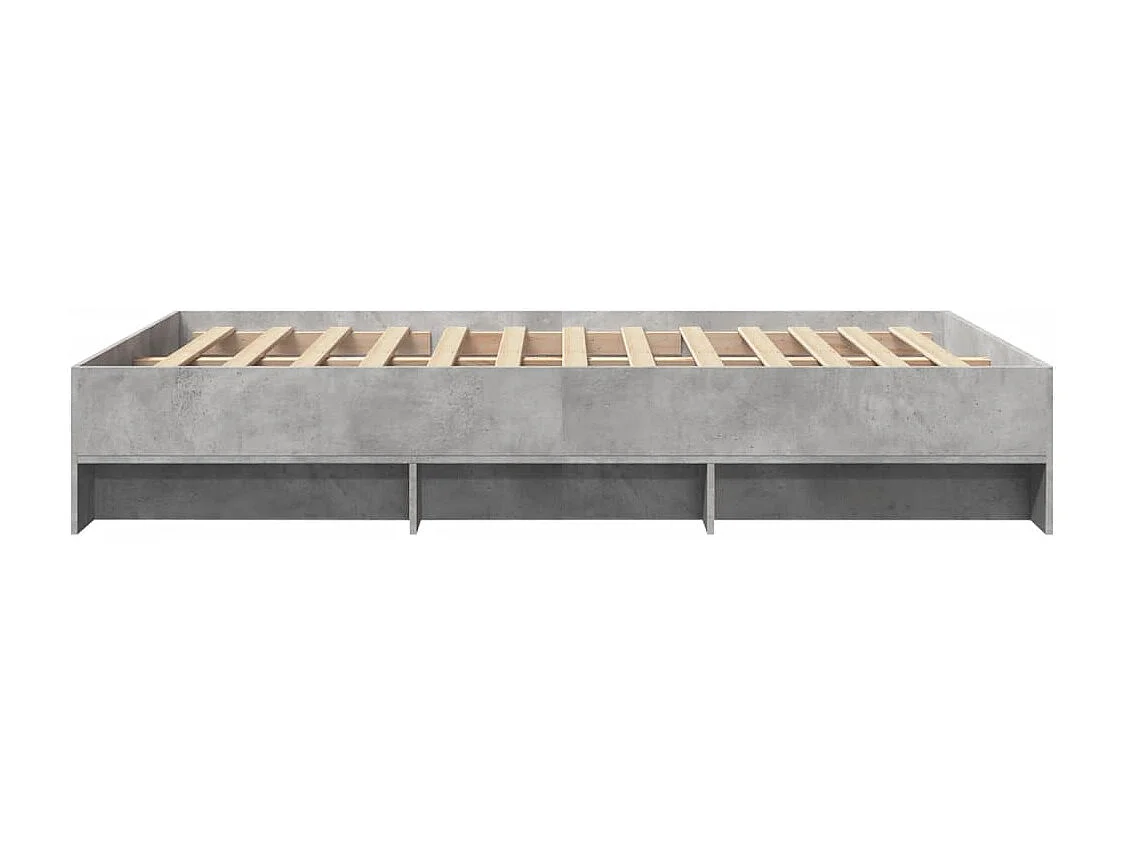 Cadre de lit sans matelas gris béton 140x200 cm bois ingénierie