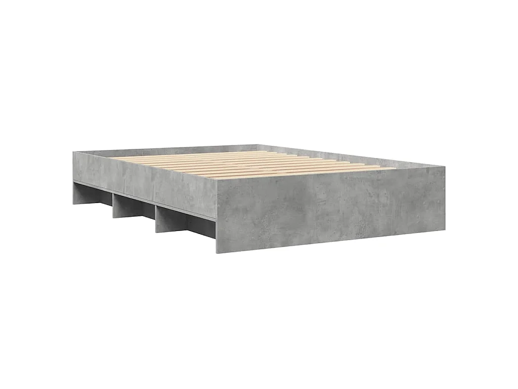 Bedframe bewerkt hout betongrijs 140x200 cm