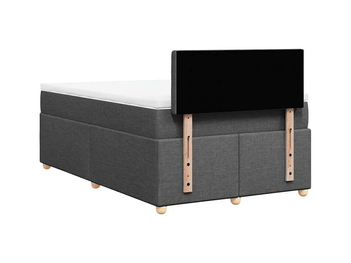 Boxspring met matras stof donkergrijs 120x200 cm