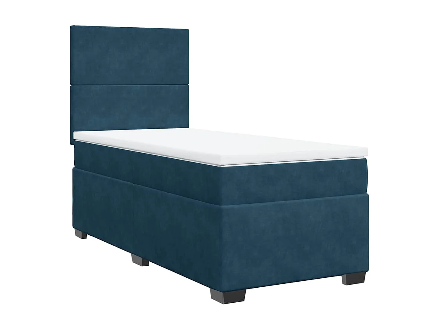 Boxspring met matras fluweel blauw 100x200 cm