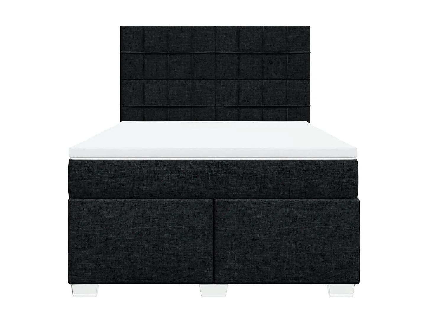 Cama com molas/colchão 160x200 cm tecido preto