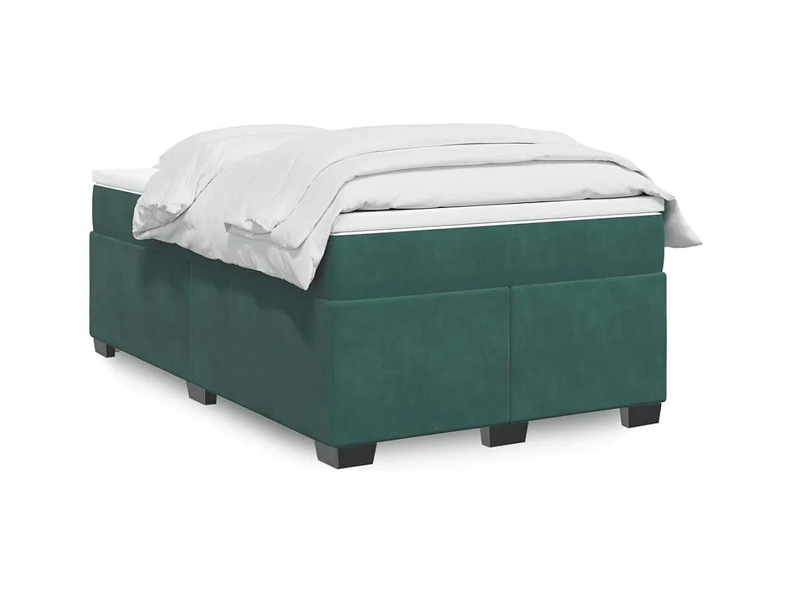 Sommier à lattes de lit et matelas Vert foncé 120x200cm Velours