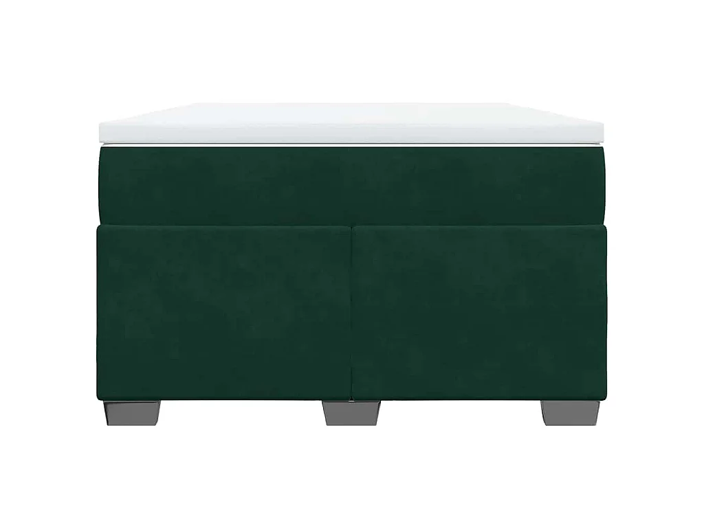 Cama box spring con colchón terciopelo verde oscuro 120x200 cm