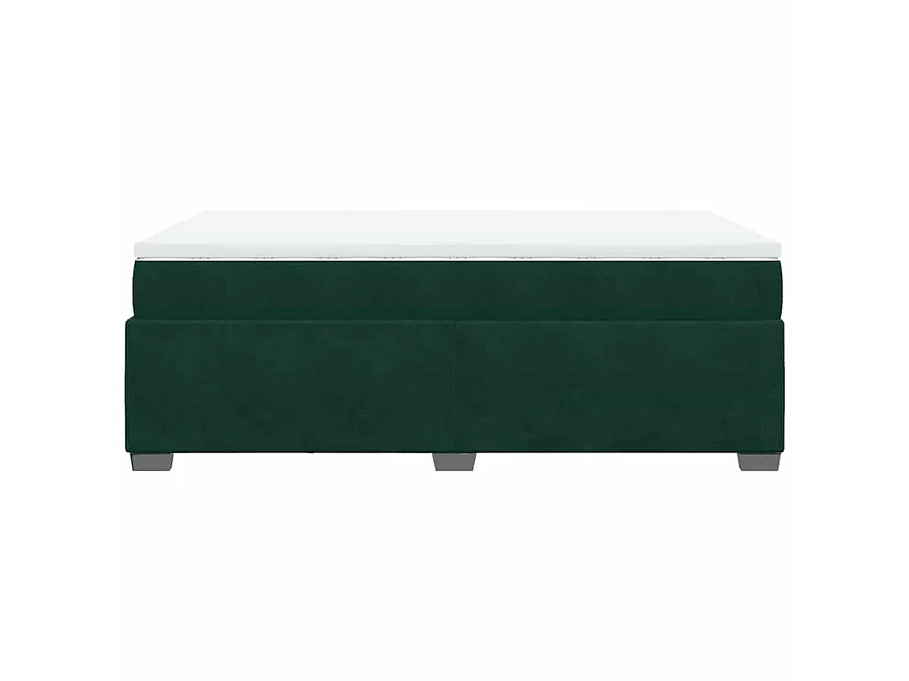 Cama box spring con colchón terciopelo verde oscuro 120x200 cm