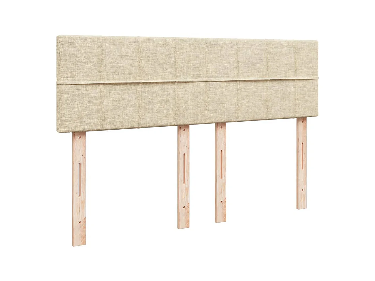 Sommier à lattes de lit avec matelas Crème 140x190 cm Tissu