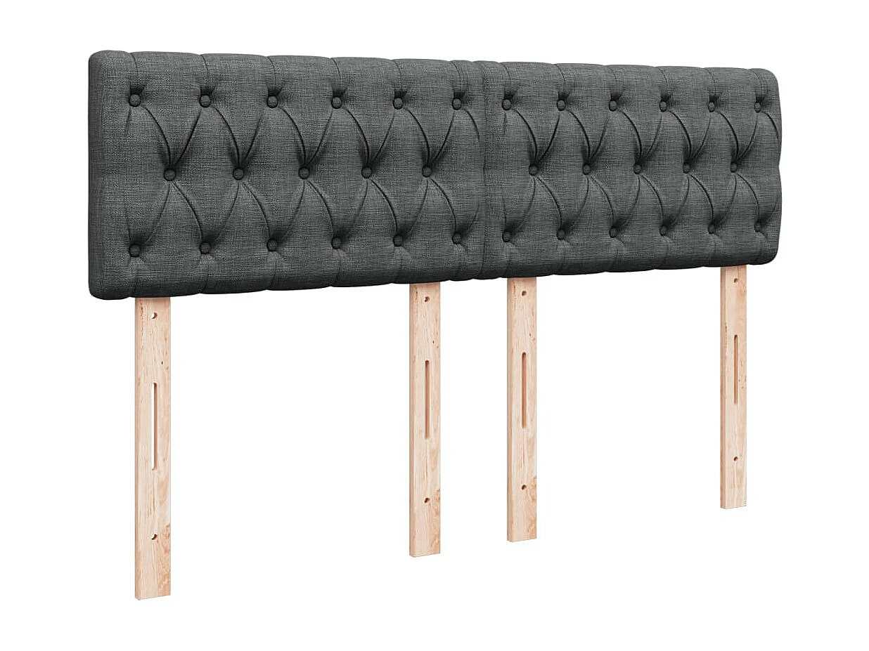 Cama box spring con colchón tela gris oscuro 160x200 cm