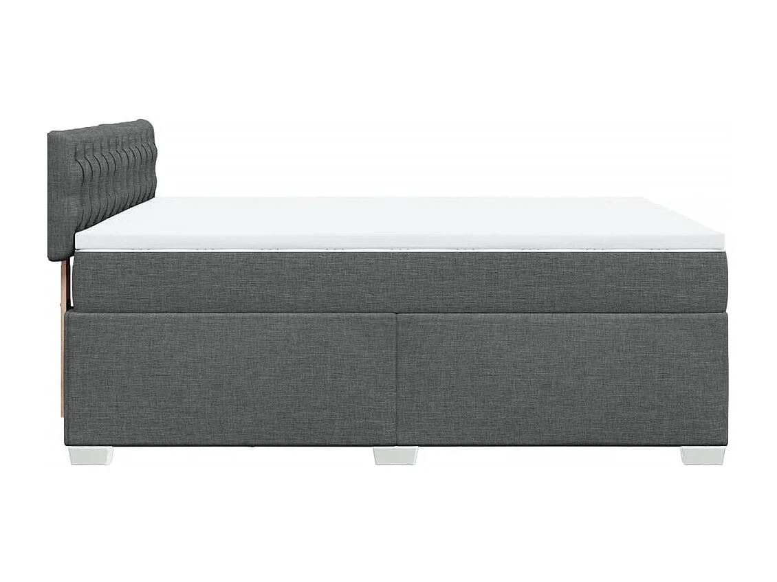 Cama box spring con colchón tela gris oscuro 160x200 cm