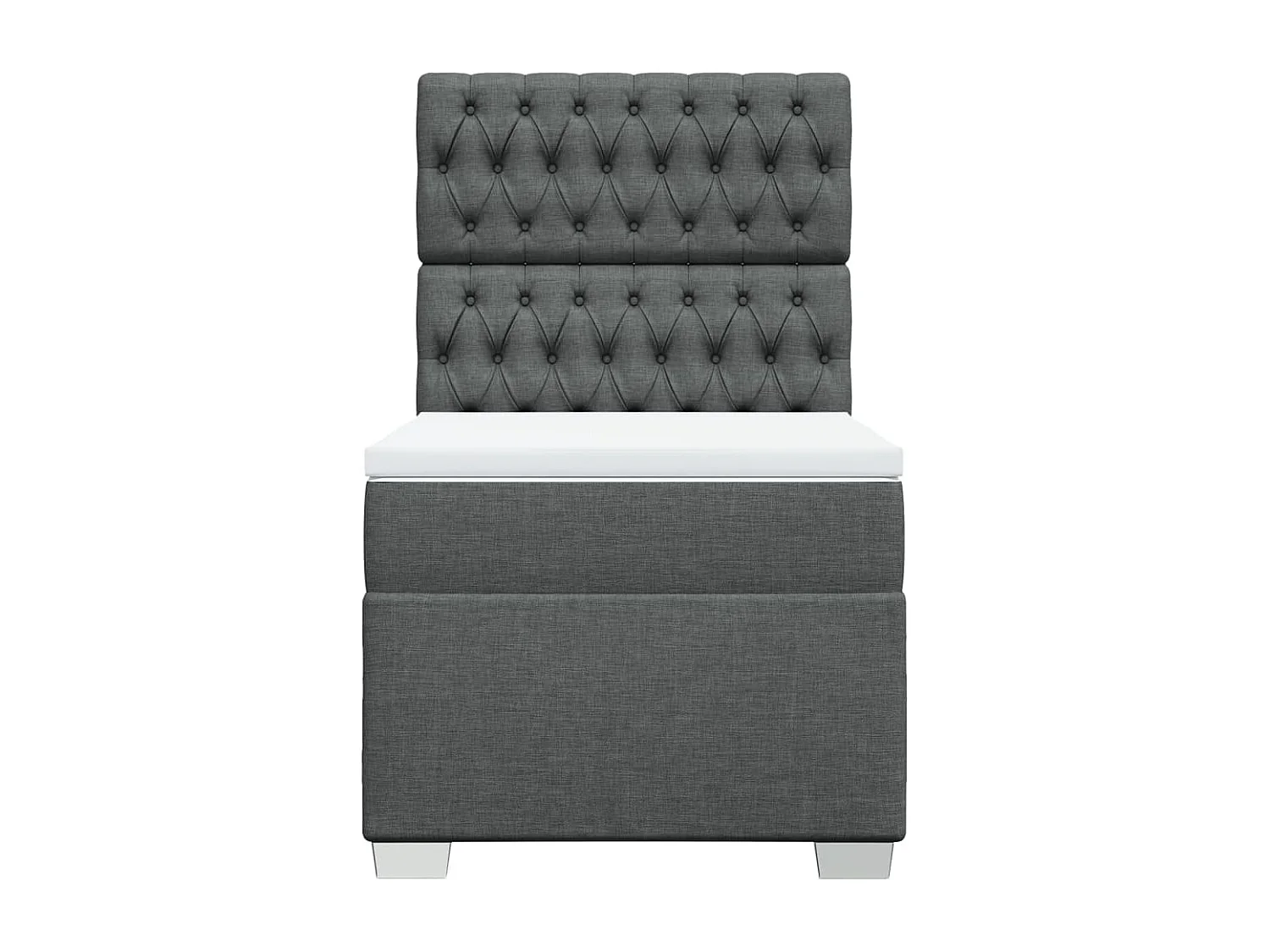 Boxspring met matras stof donkergrijs 90x190 cm