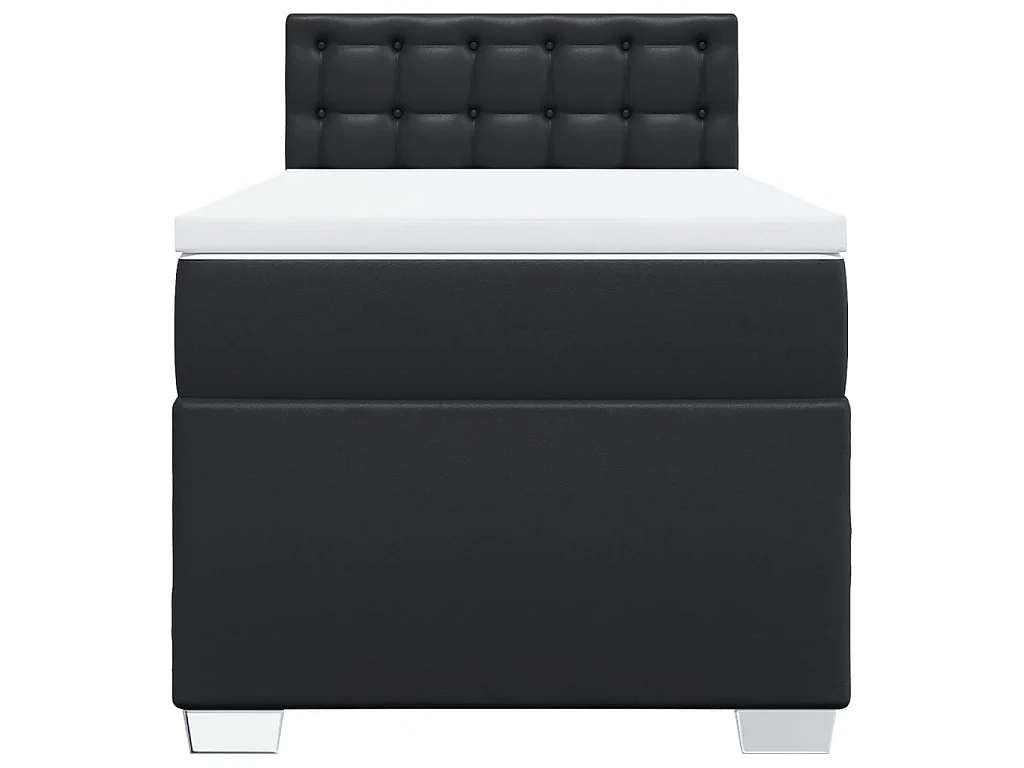 Sommier à lattes de lit avec matelas Noir 80x200cm Similicuir
