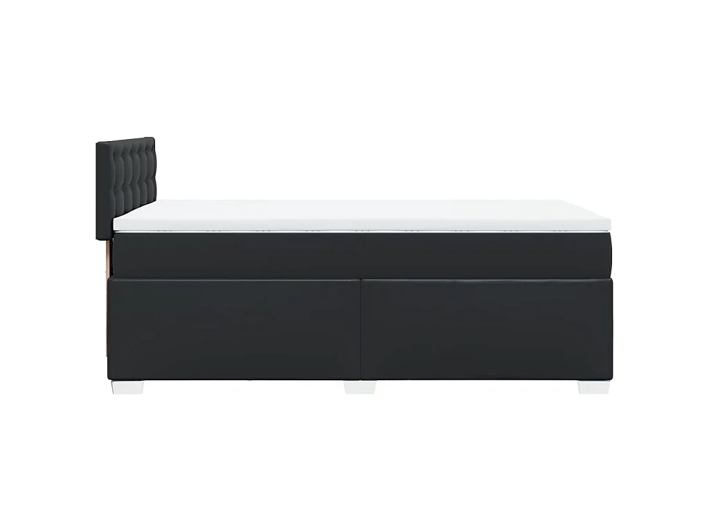 Sommier à lattes de lit avec matelas Noir 80x200cm Similicuir