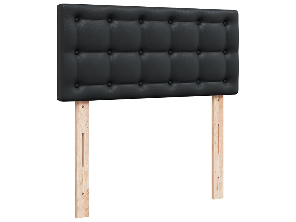 Sommier à lattes de lit avec matelas Noir 80x200cm Similicuir