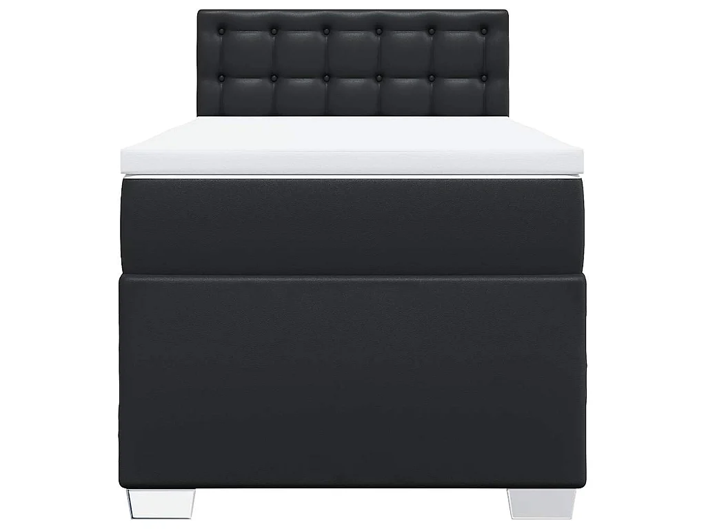 Sommier à lattes de lit avec matelas Noir 80x200cm Similicuir