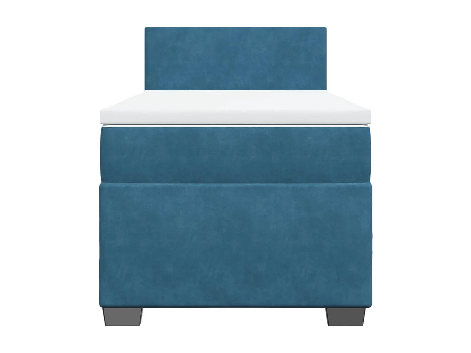 Boxspringbett mit Matratze Dunkelblau 90x190 cm Samt