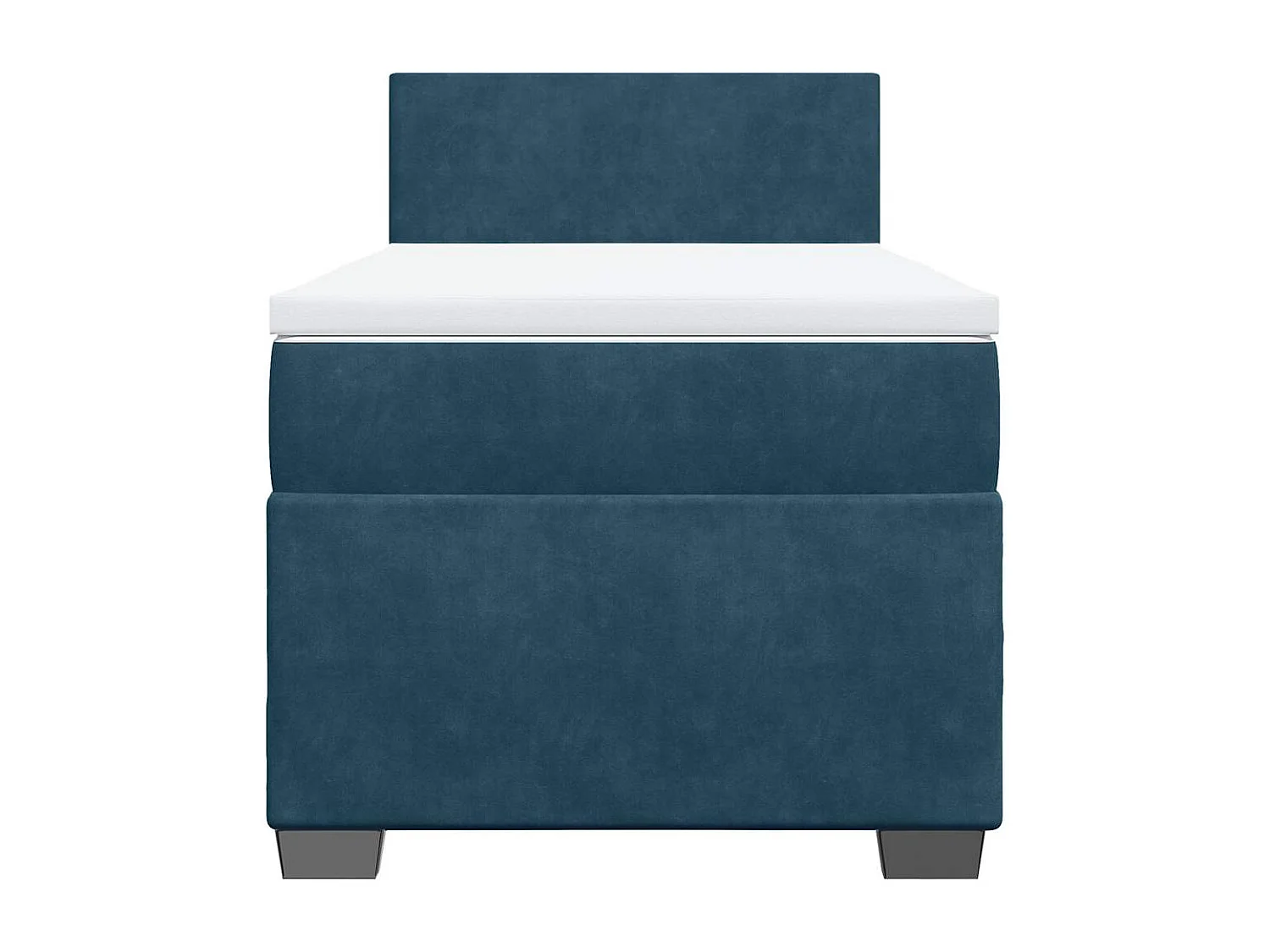 Giroletto a Molle con Materasso Blu Scuro 90x190 cm in Velluto