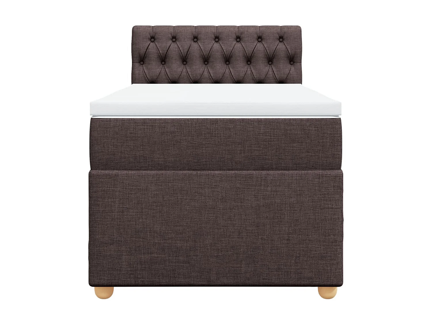 Boxspring met matras stof donkerbruin 90x190 cm