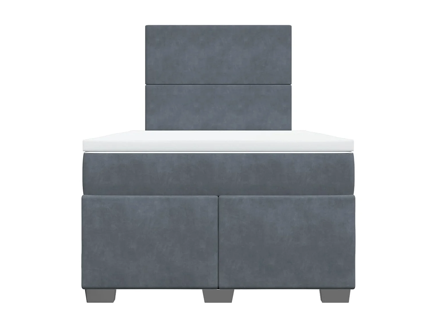 Cama boxspring com colchão 120x190 cm veludo cinzento-escuro