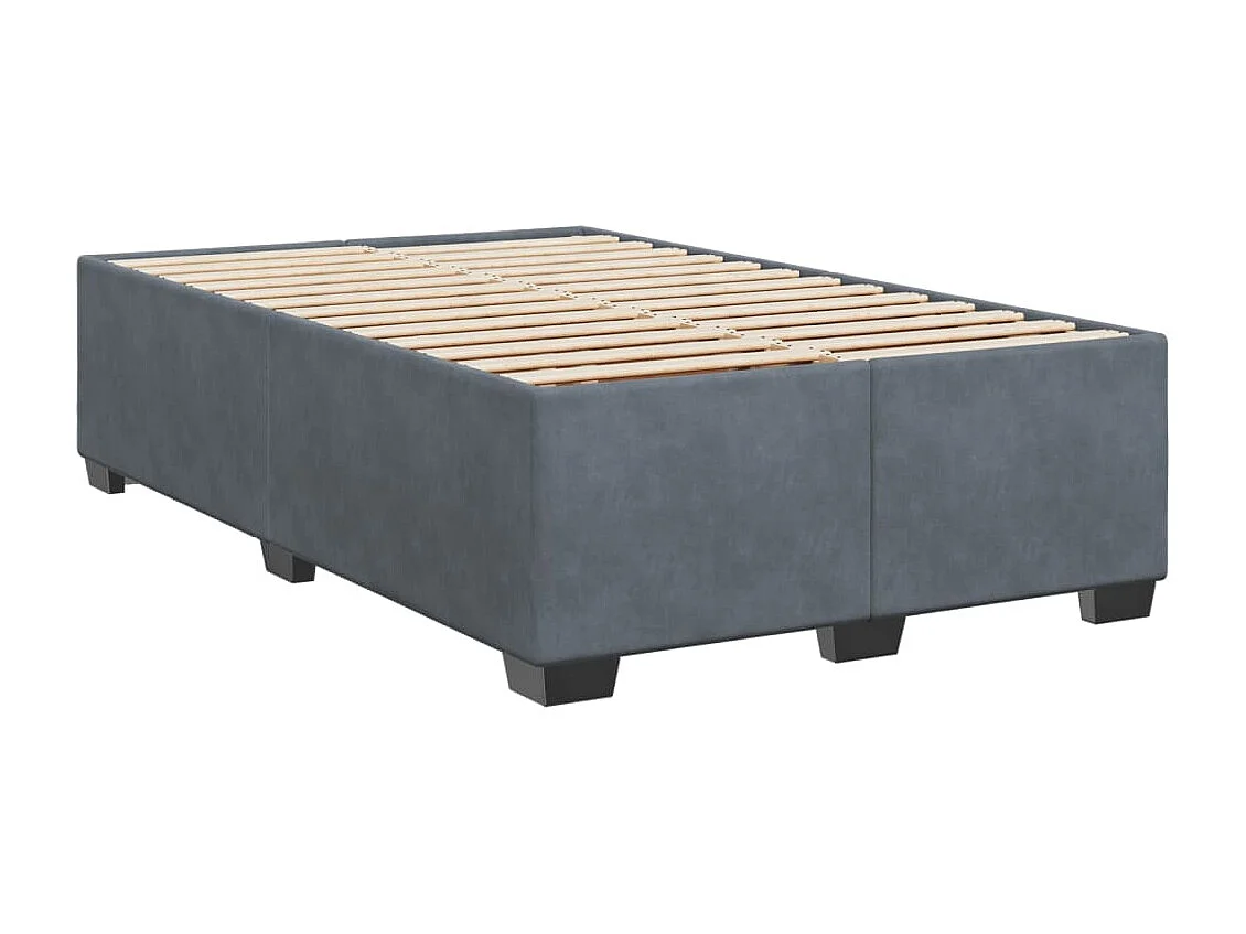 Cama boxspring com colchão 120x190 cm veludo cinzento-escuro
