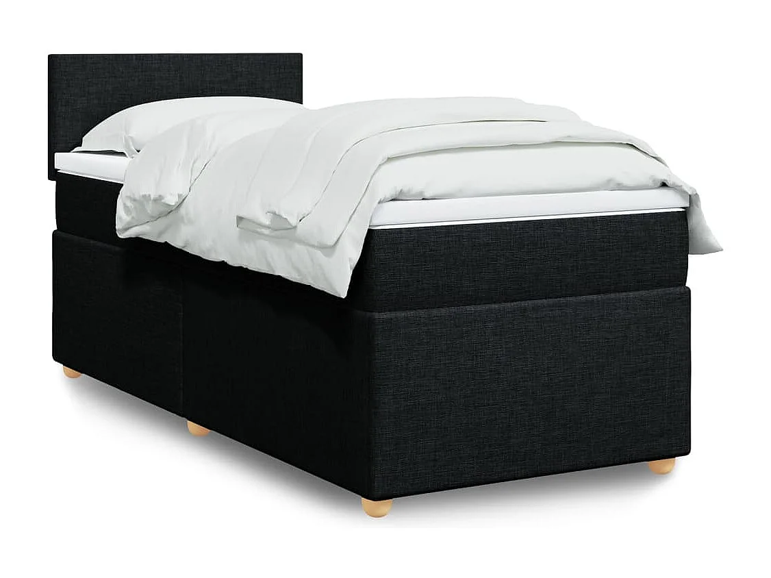 Boxspringbett mit Matratze Schwarz 90x190 cm Stoff
