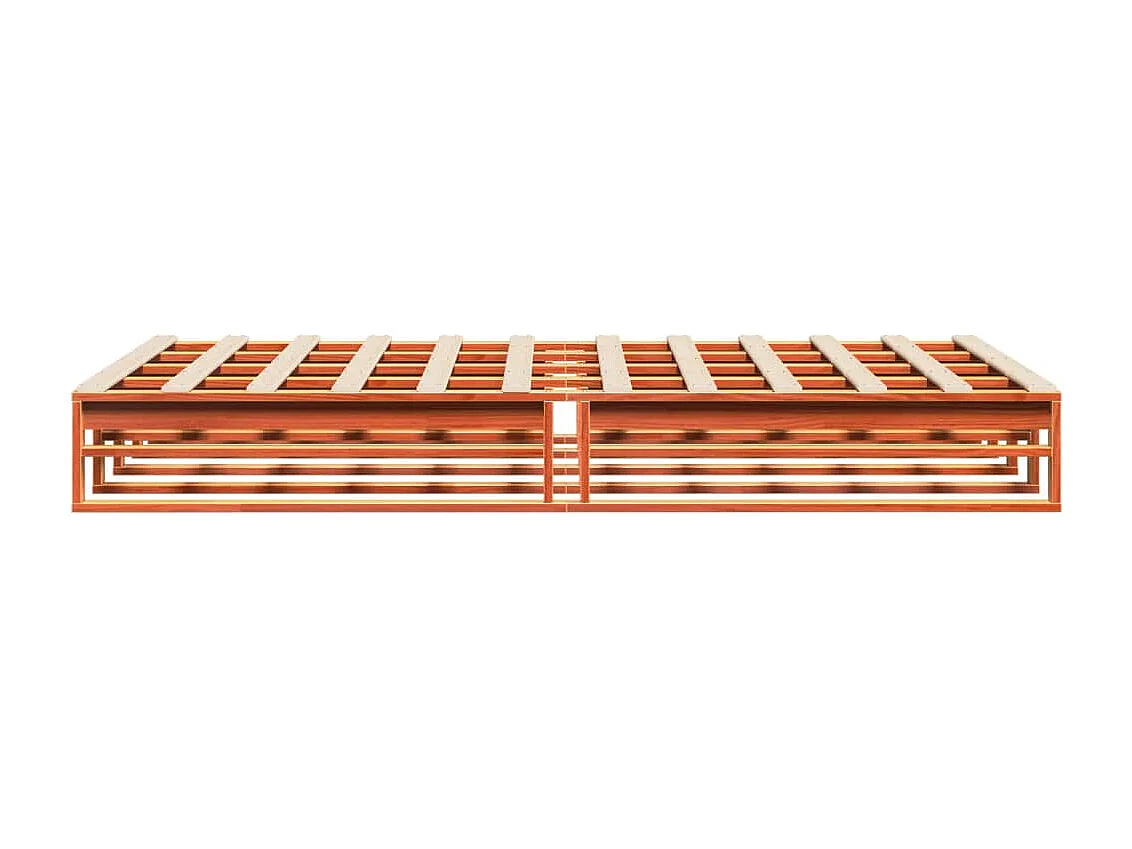 Cadre de lit sans matelas cire marron 140x200cm bois pin massif