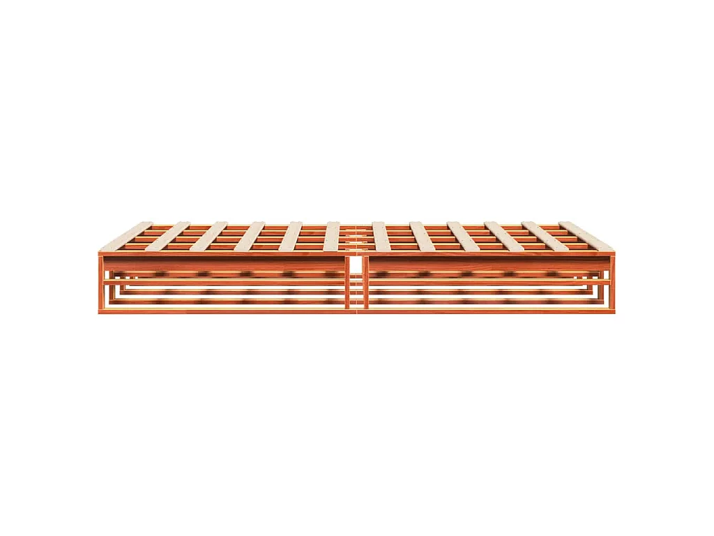 Cadre de lit sans matelas cire marron 140x200cm bois pin massif