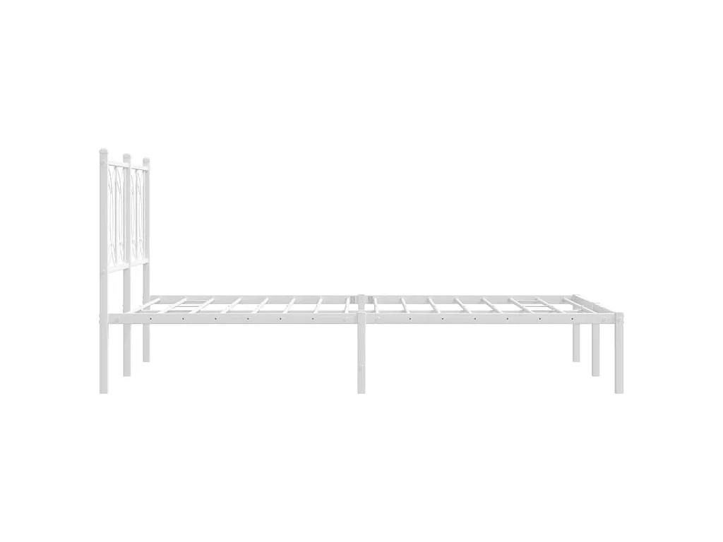 Bedframe met hoofdbord metaal wit 120x190 cm