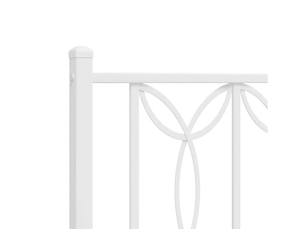 Bedframe met hoofdbord metaal wit 120x190 cm